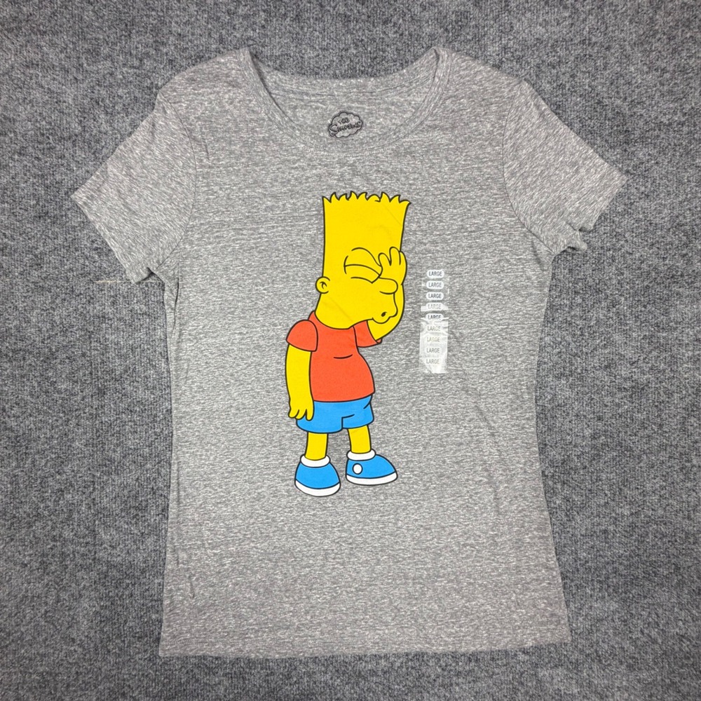 The Simpsons Bart Simpson Facepalm Graphic Tee Gray Heather Large